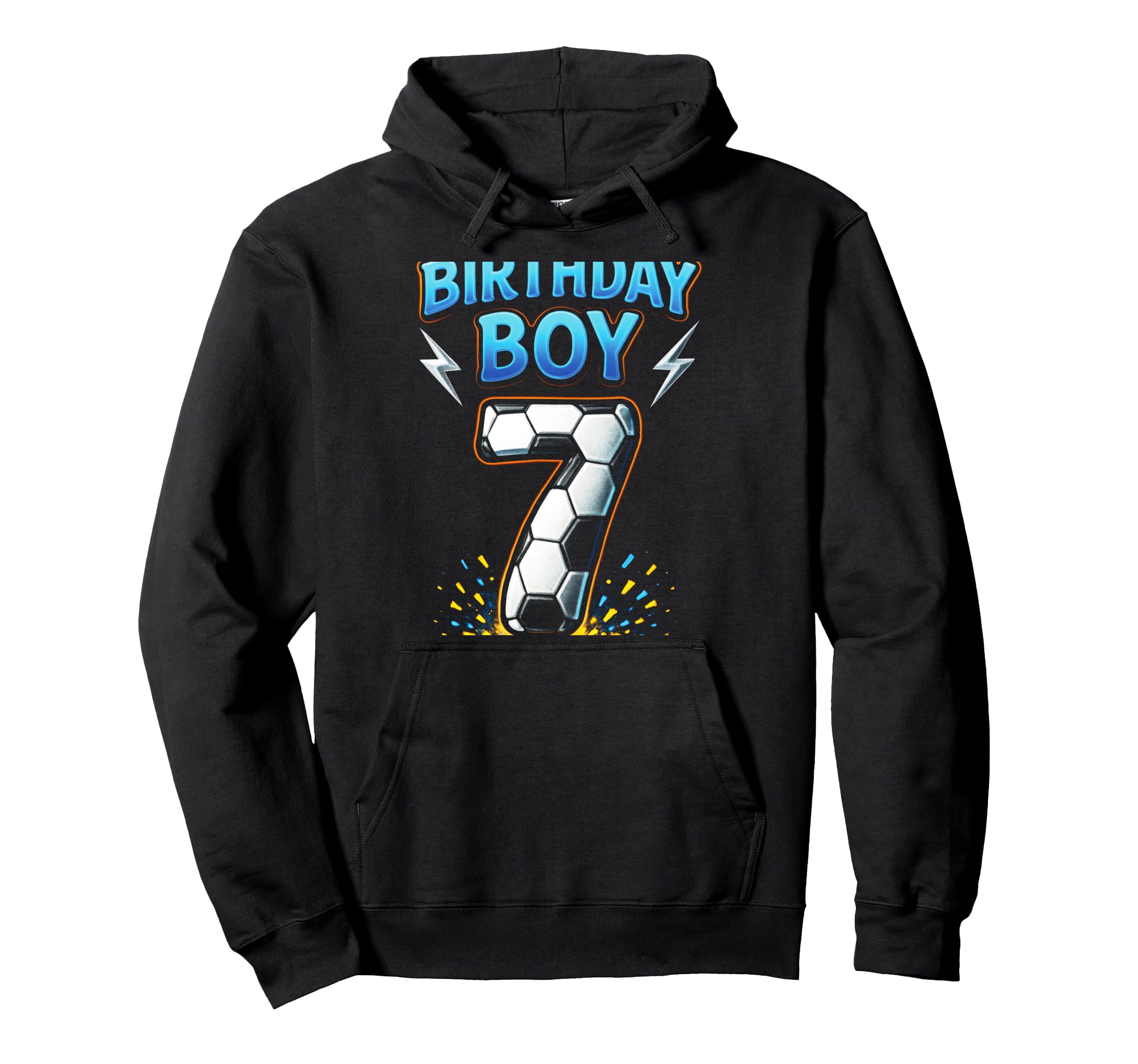 Birthday 7Th Birthday Football Hoodie - Minimalist Print Unisex