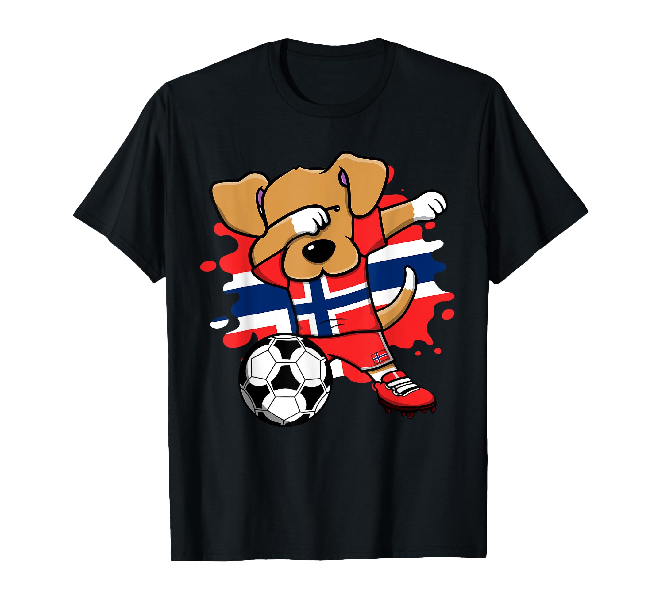 Dabbing Dog Norway Soccer Fans Jersey T-Shirt - Custom Art Print Unisex