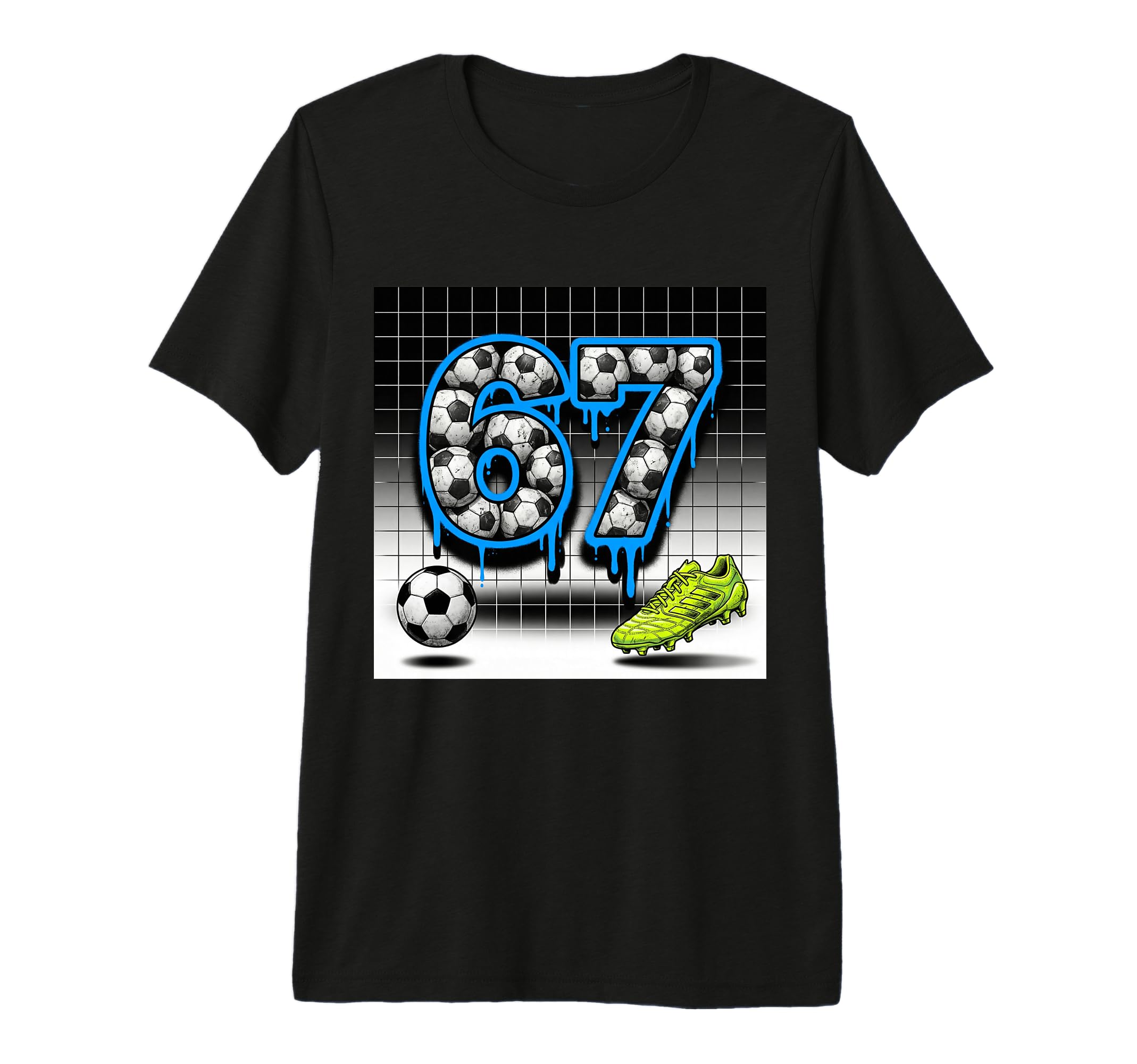 67 Soccer Ball Goalie Net Gloves T-Shirt - Casual Everyday Wear Unisex