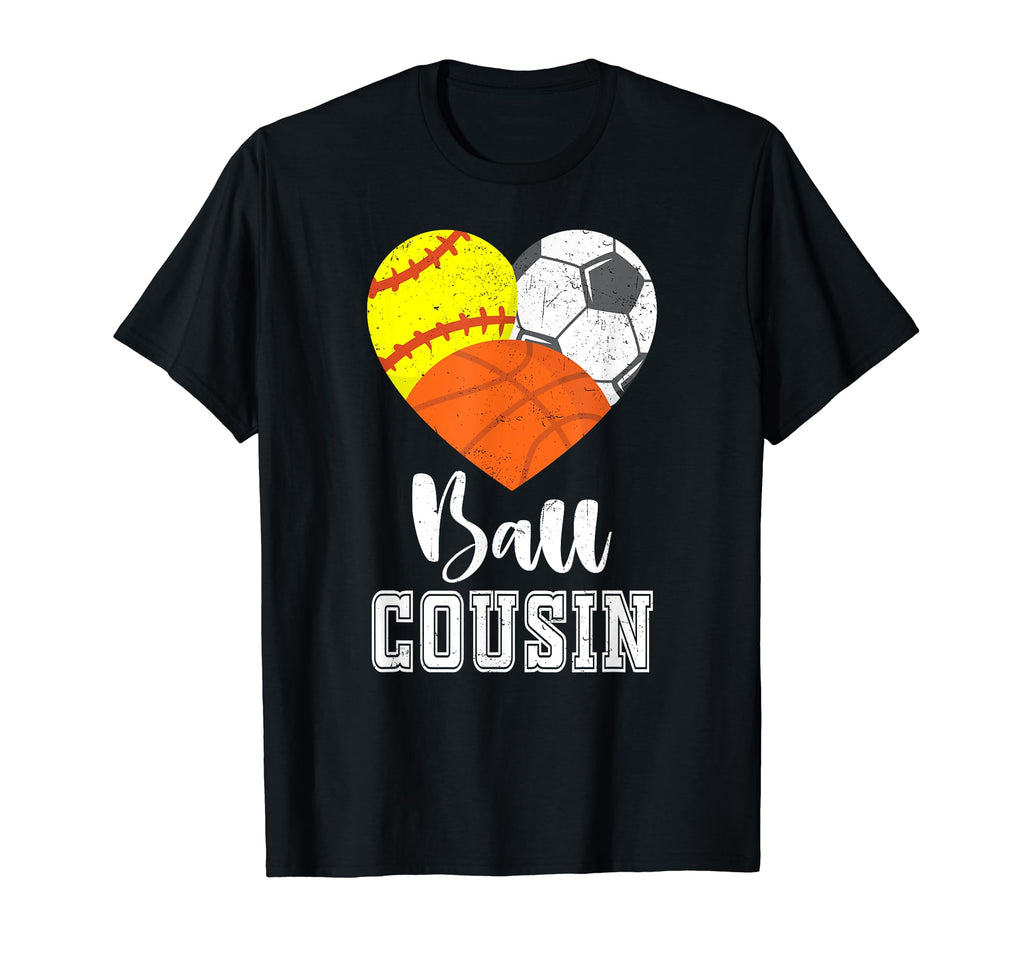 Ball Cousin Heart Softball Soccer T-Shirt - Streetwear Style for Adults