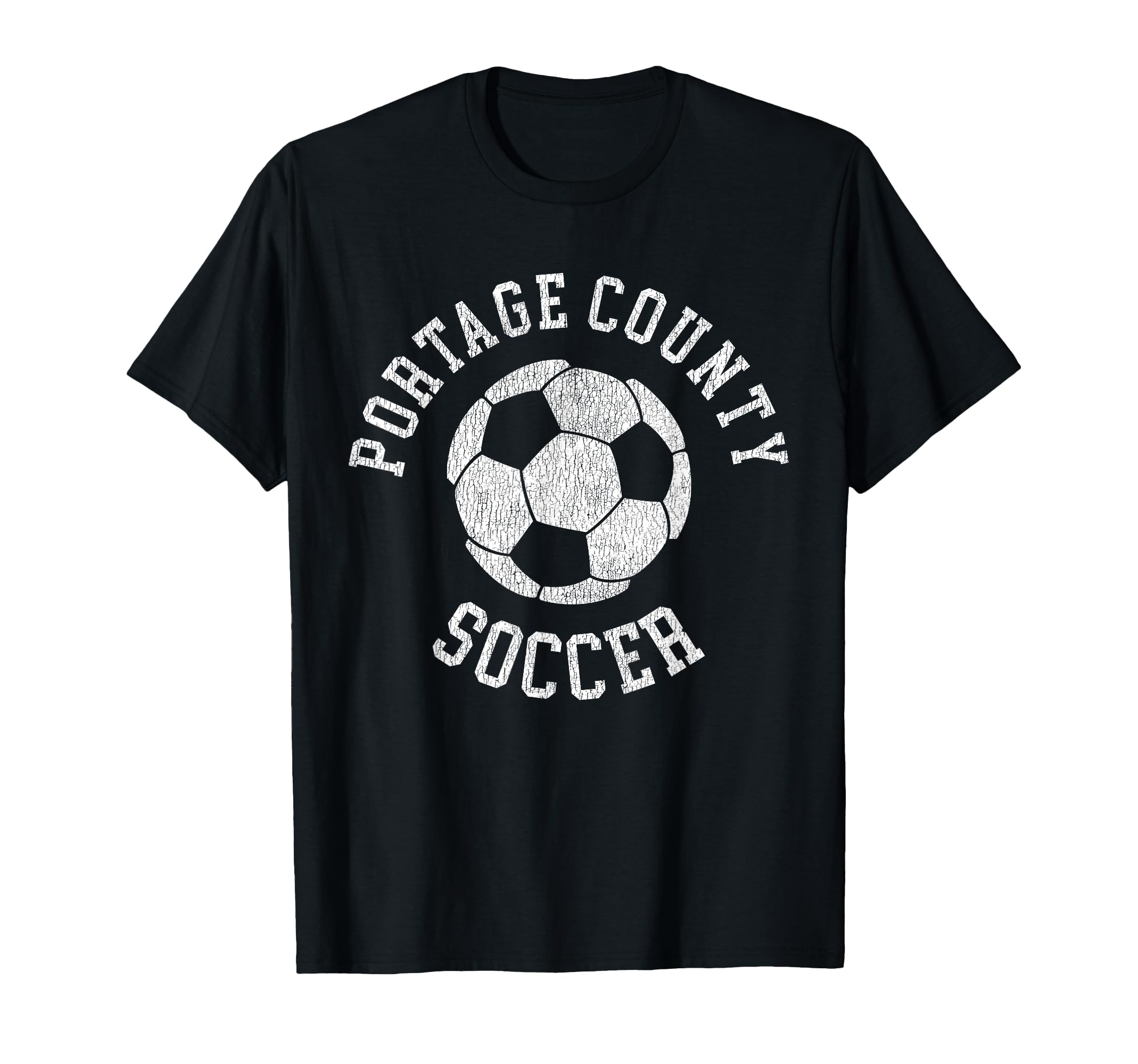 Portage County Soccer Distressed 90S T-Shirt - Fun Novelty Design Men Women