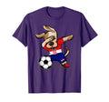 Dabbing Dog Croatia Soccer Fans Jersey T-Shirt - Aesthetic Graphic Unisex