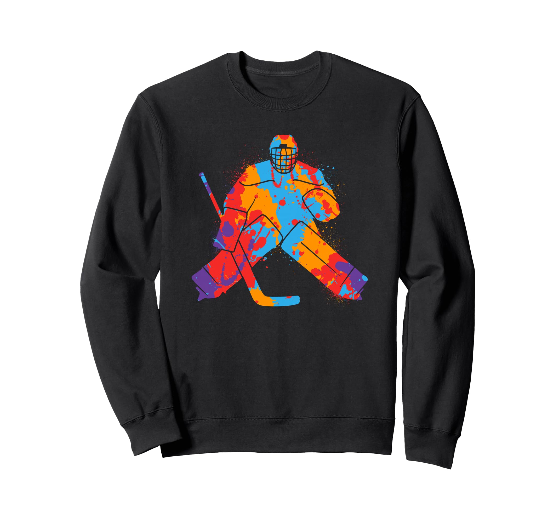Hockey Player Colorful Goalkeeper Ice Sweatshirt - Minimalist Print Unisex