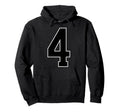 Black Sports Team Number 4 Hoodie - Aesthetic Graphic Unisex