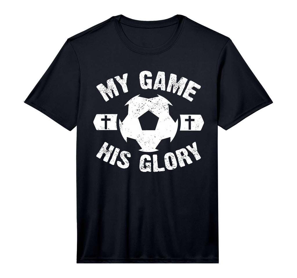 My Game His Glory Christian Soccer T-Shirt - Unique Graphic Men Women