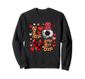 Love Leopard Hearts Valentines Sweatshirt - Minimalist Print for Adults