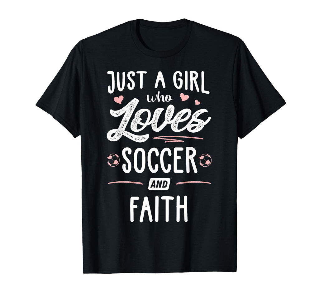 Just Who Loves Soccer And Faith Gift T-Shirt - Graphic Print for Adults