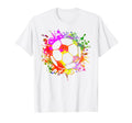 Soccer Ball Watercolor Paint Splashes T-Shirt - Trendy Graphic Unisex