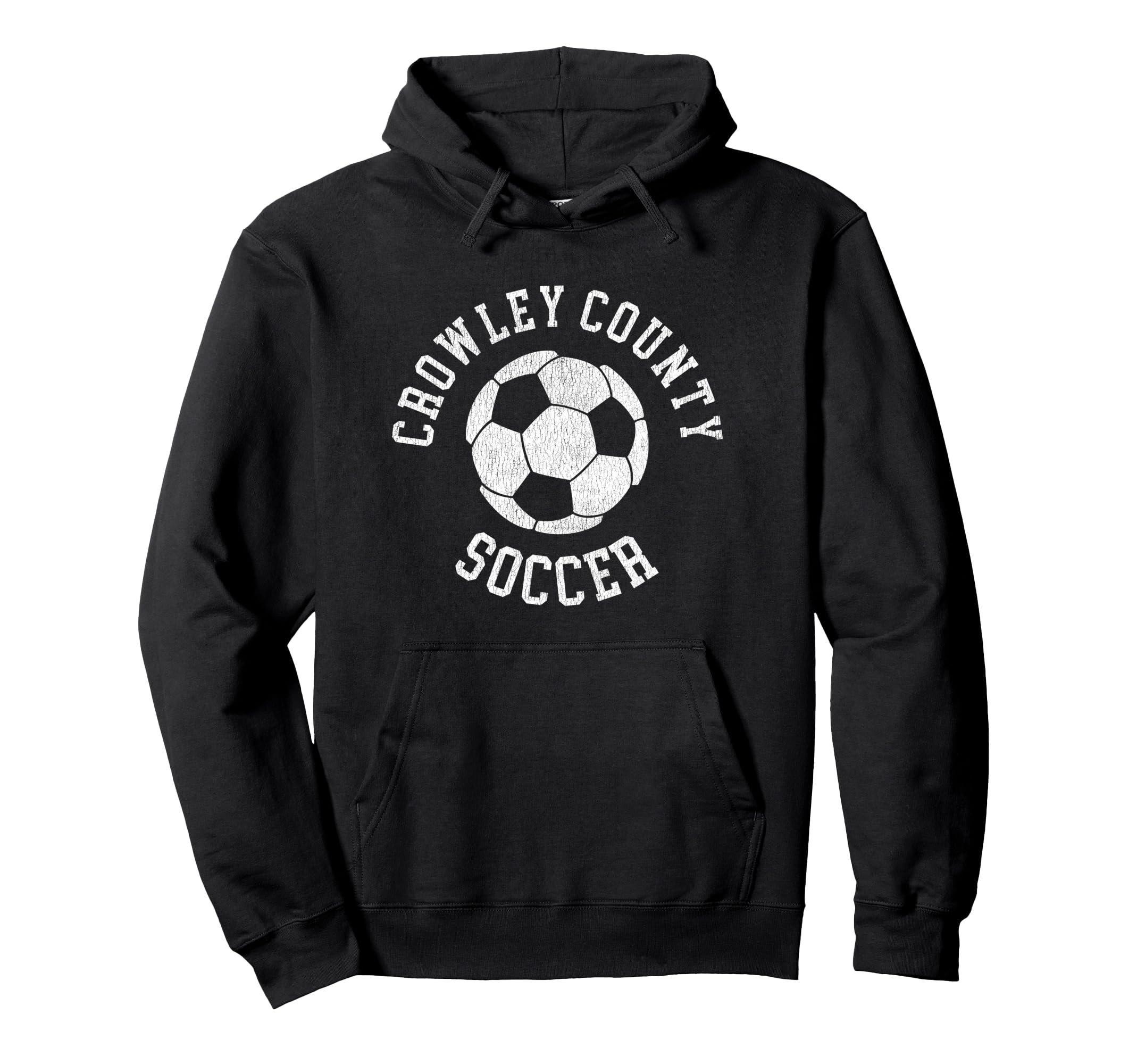 Crowley County Soccer Distressed 90S Hoodie - Aesthetic Graphic Men Women