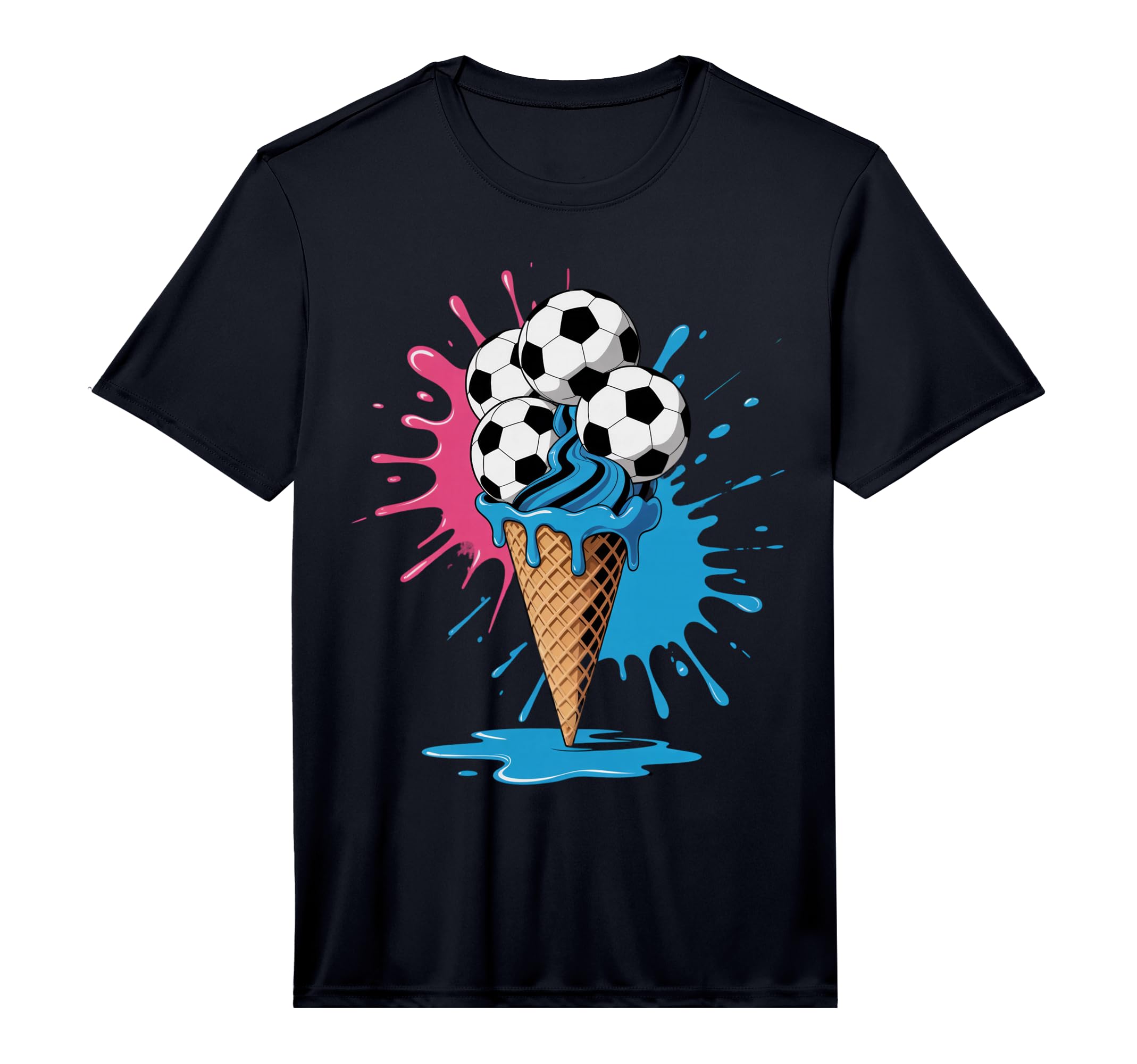 Ice Cream Soccer Ball Drip Game Soccer T-Shirt - Unique Graphic Unisex