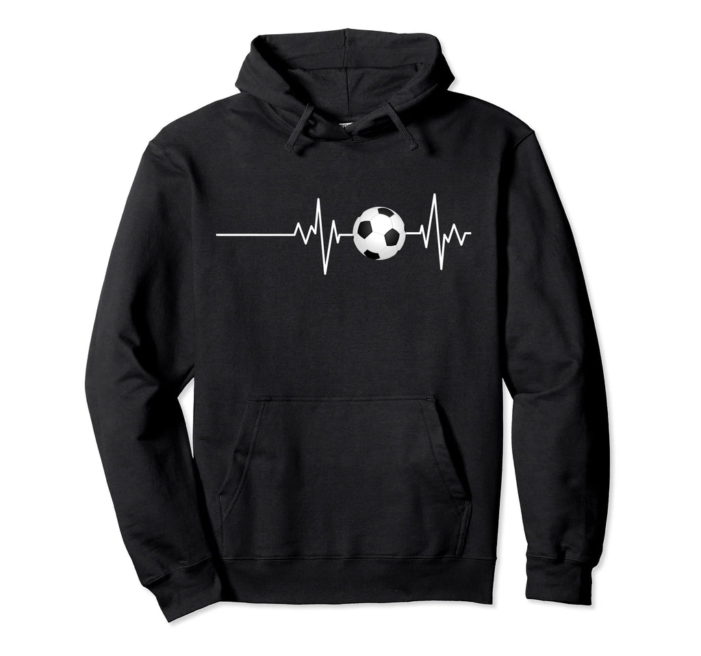Soccer Heartbeat Soccer Player Hoodie - Casual Everyday Wear for Adults