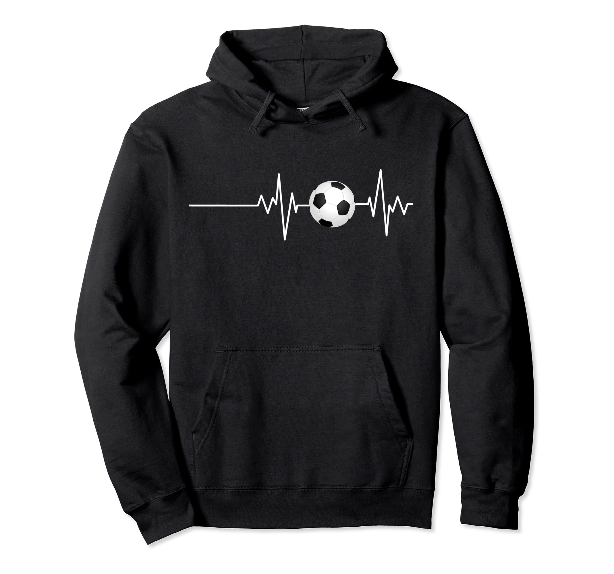Soccer Heartbeat Soccer Player Hoodie - Casual Everyday Wear for Adults