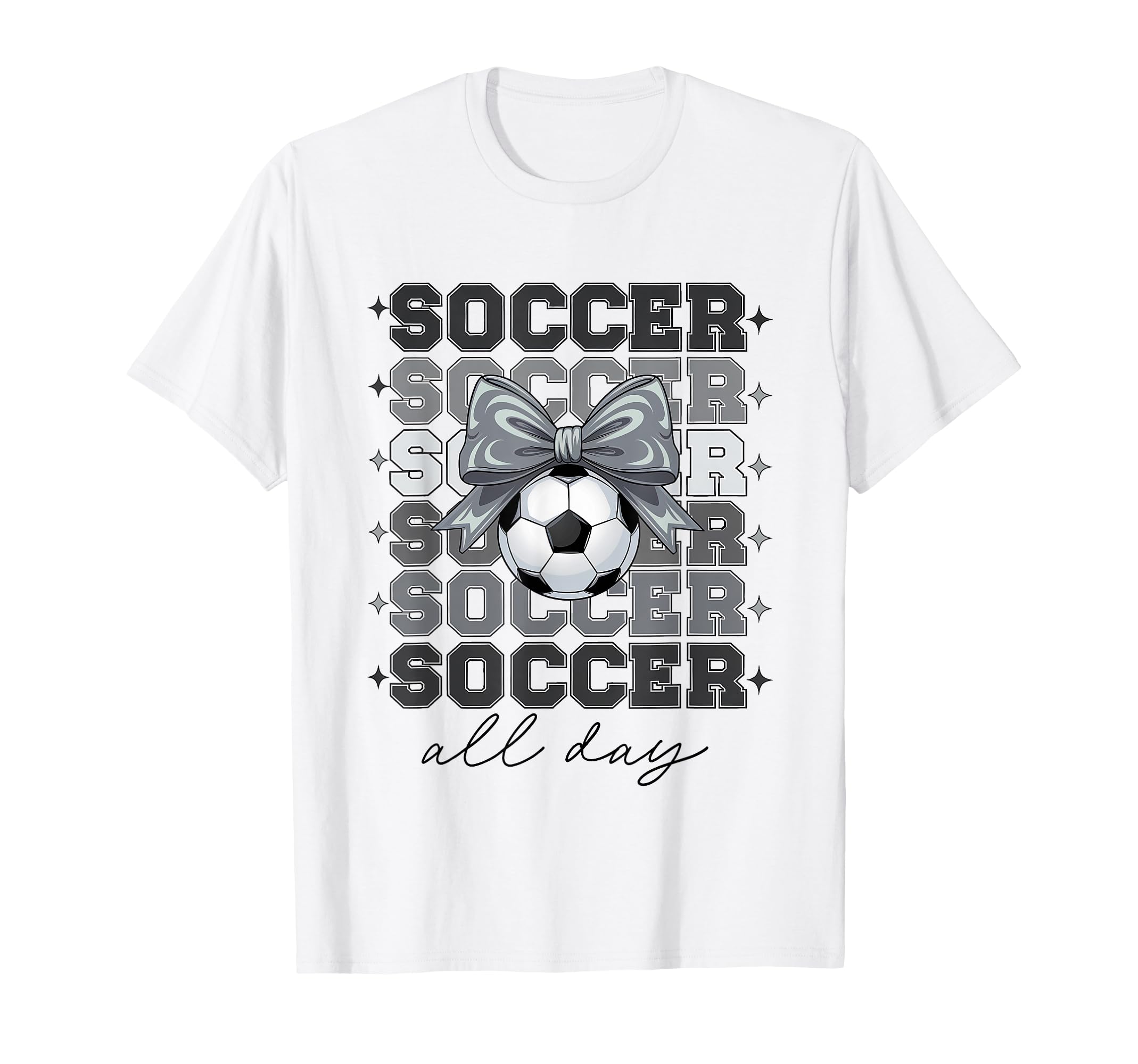 Groovy Soccer Coquette Bow Soccer T-Shirt - Custom Art Print for Adults