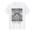 Groovy Soccer Coquette Bow Soccer All T-Shirt - Novelty Apparel for Adults
