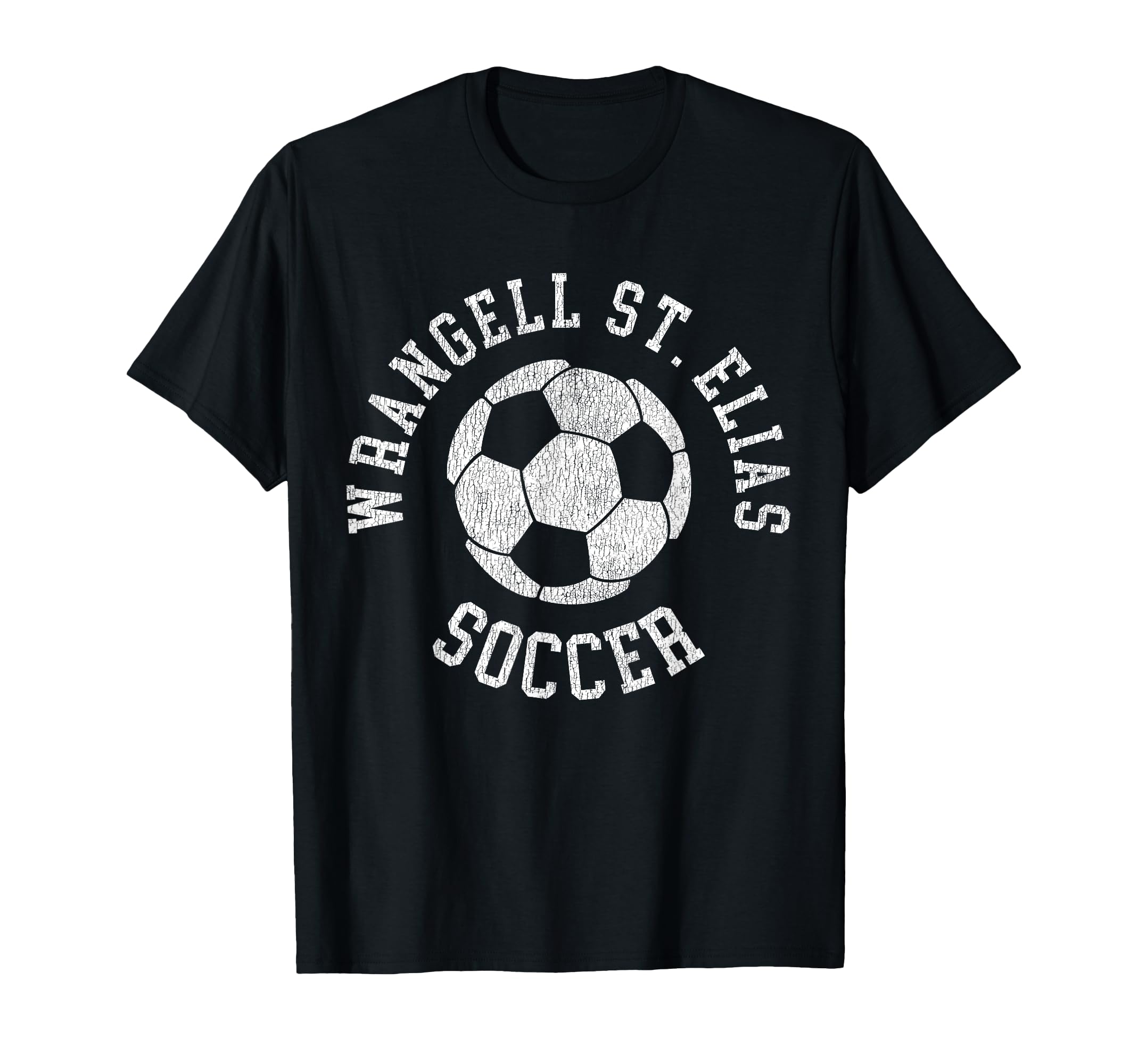 Wrangell St Elias Soccer Distressed 90S T-Shirt - Graphic Print for Adults