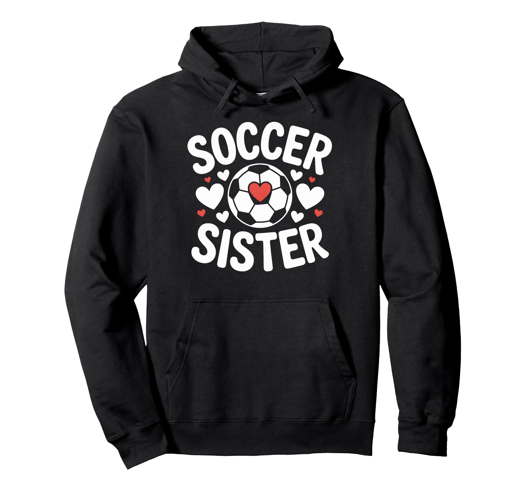 Soccer Sister Heart Soccer Player Hoodie - Aesthetic Graphic Unisex