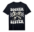 Soccer Sister Funny Coquette Bow Soccer T-Shirt - Graphic Print Men Women
