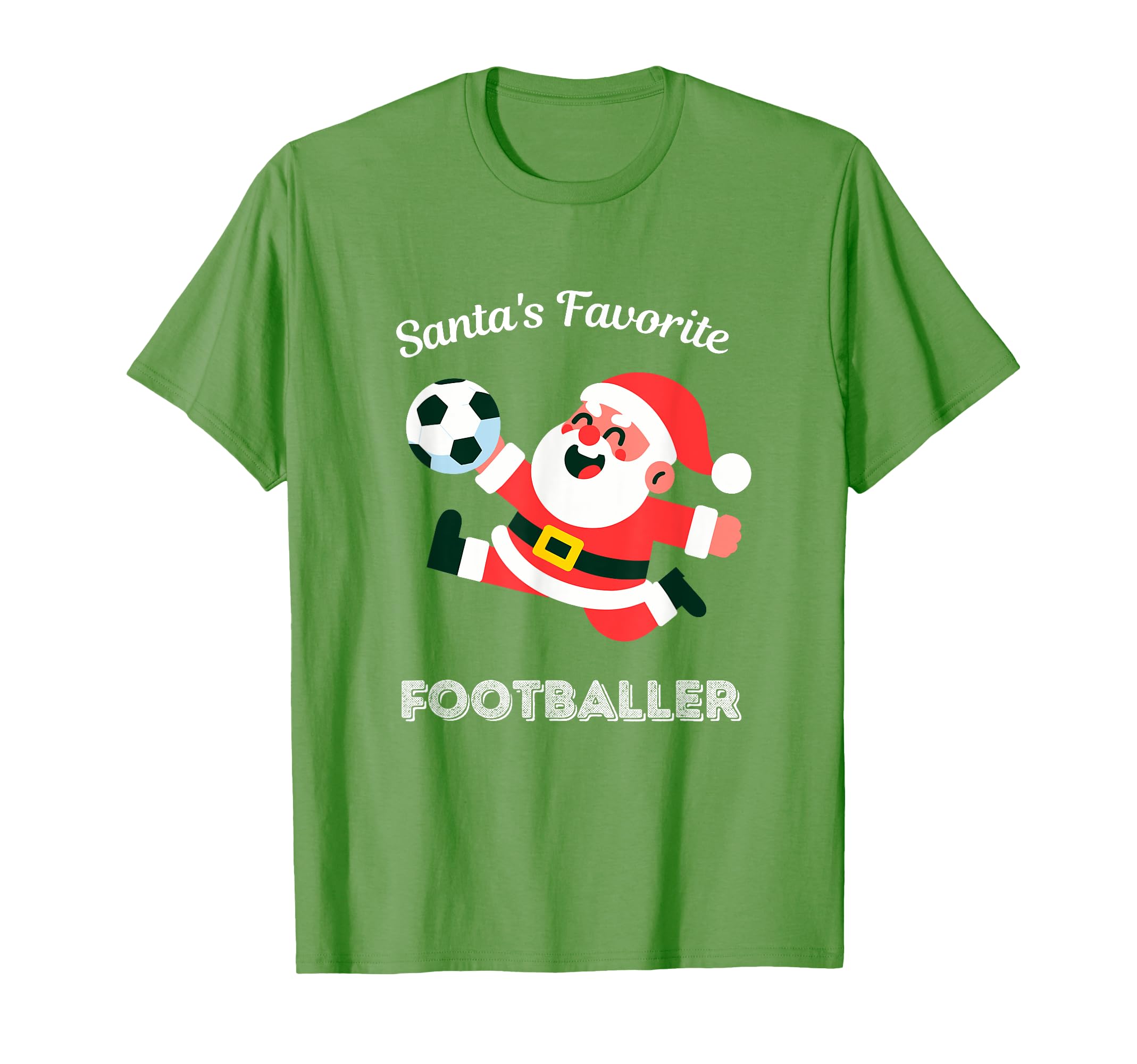 Santas Favorite Footballer Funny T-Shirt - Casual Everyday Wear for Adults