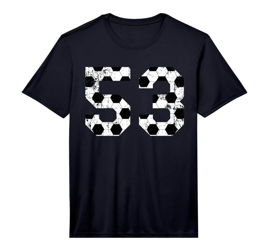 Soccer 53 Jersey Number Performance T-Shirt - Casual Everyday Wear Unisex