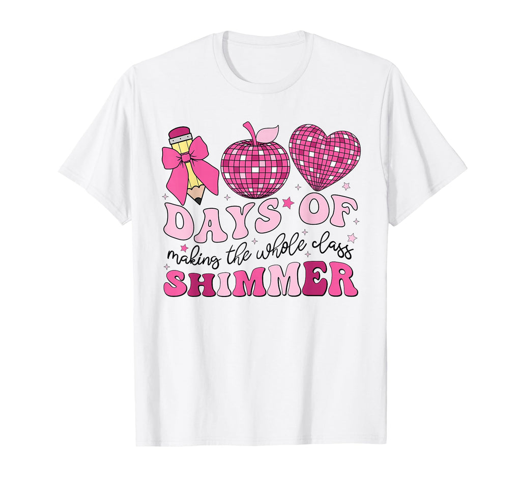 100 Days School Teachers Coquette Bow T-Shirt - Novelty Apparel Unisex