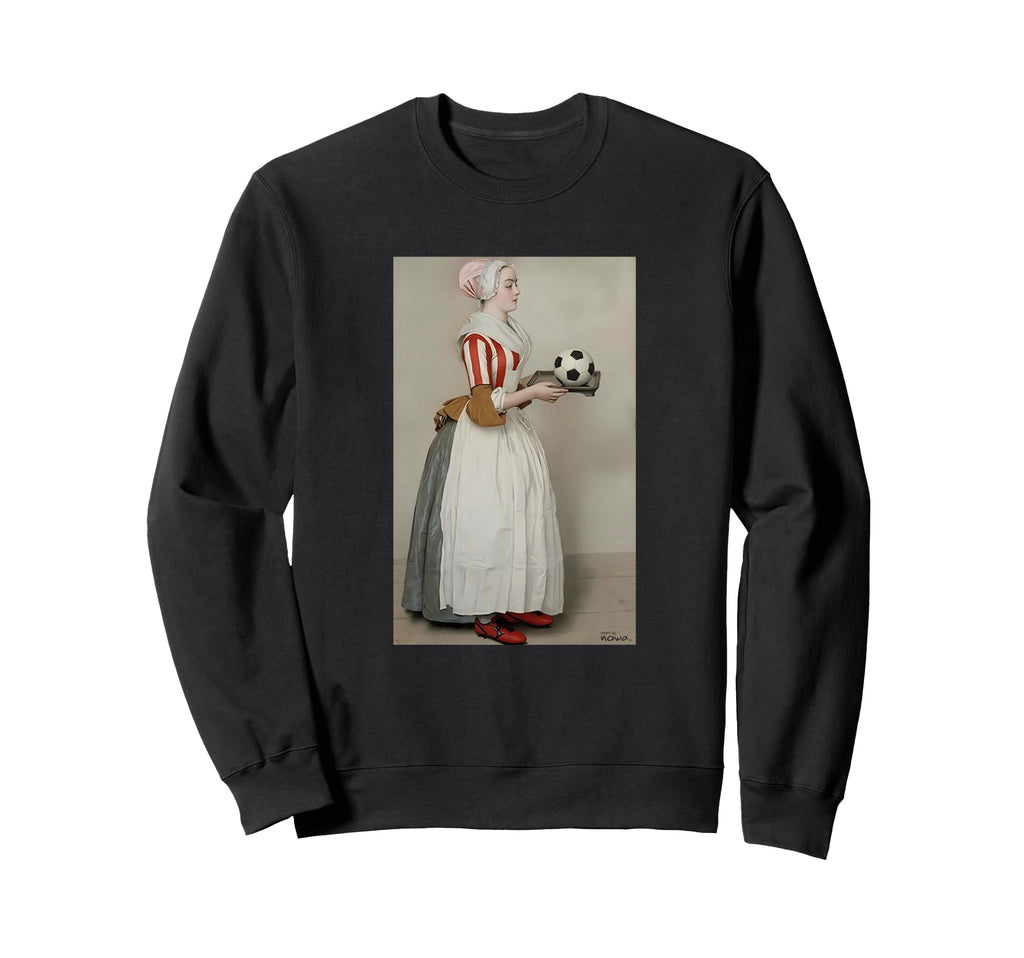 Serving Football Red Striped Soccer Sweatshirt - Aesthetic Graphic Unisex