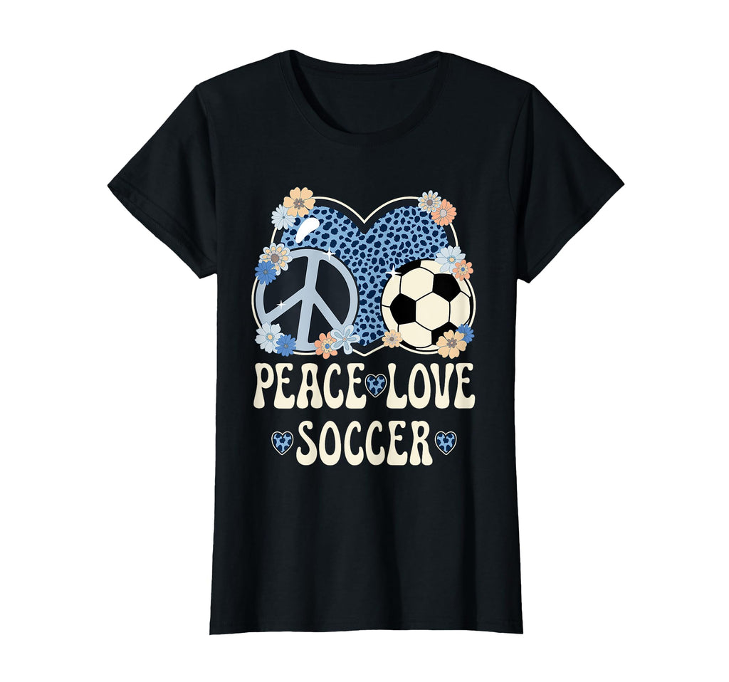 Peace Love Soccer Lover Outfit T-Shirt - Casual Everyday Wear Men Women
