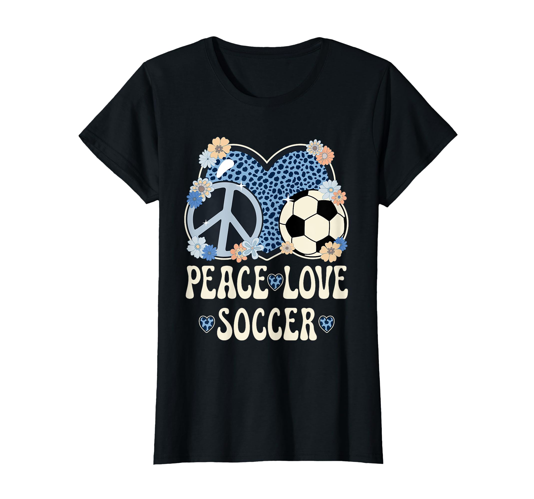 Peace Love Soccer Lover Outfit T-Shirt - Casual Everyday Wear Men Women