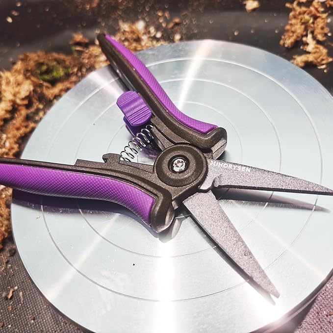 Bud Trimming Scissors Non-stick Resin Resist Blade Micro-Tip Garden Snips 6" Fluorine Coating Garden Scissors Pruning Shear Precision Leaf Stem Sharp Snips Effort-saving