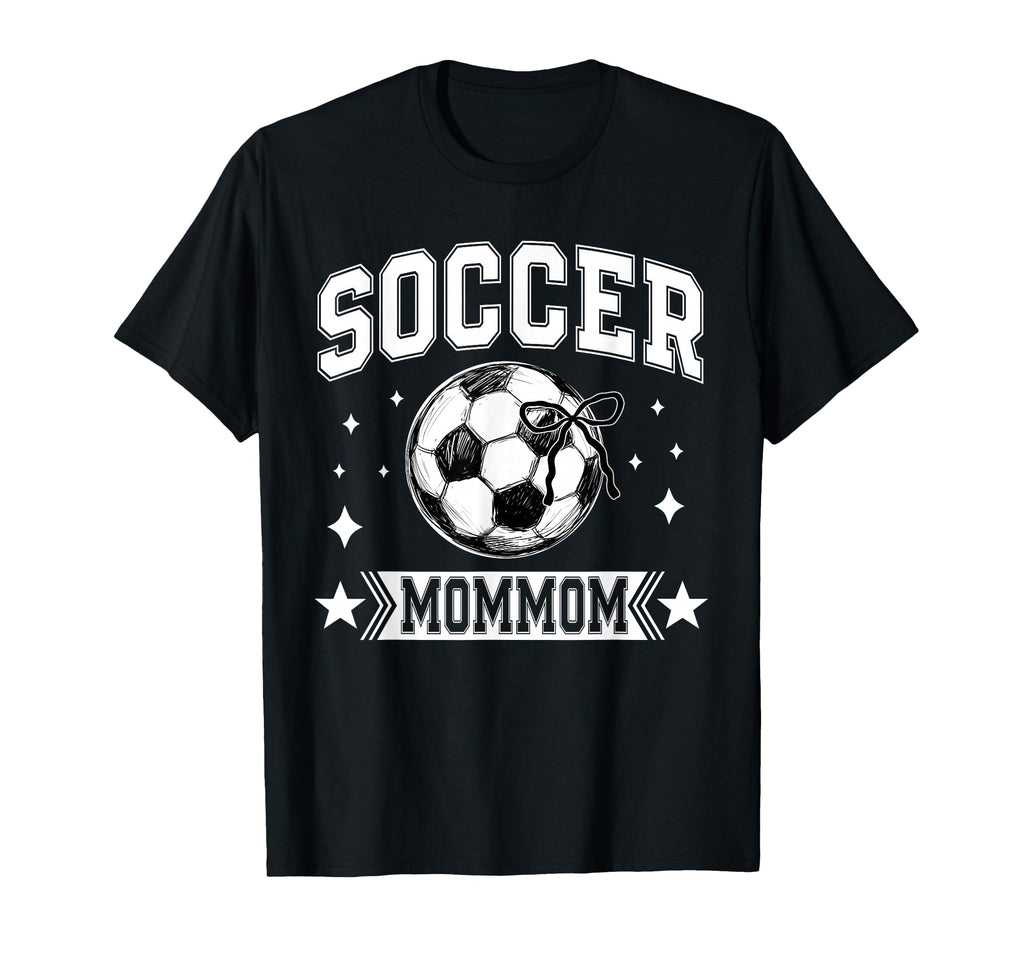 Coquette Bow Soccer Mommom Soccer Team T-Shirt - Streetwear Style Unisex