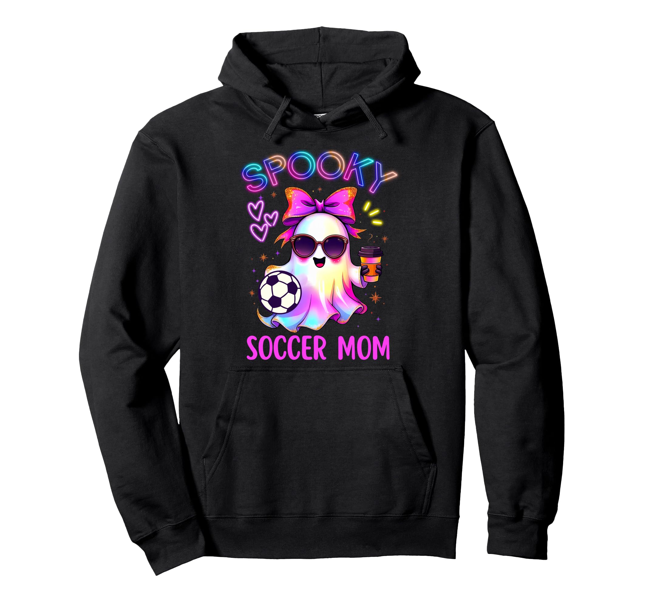 Spooky Soccer Mom Coquette Bow Hoodie - Casual Everyday Wear for Adults
