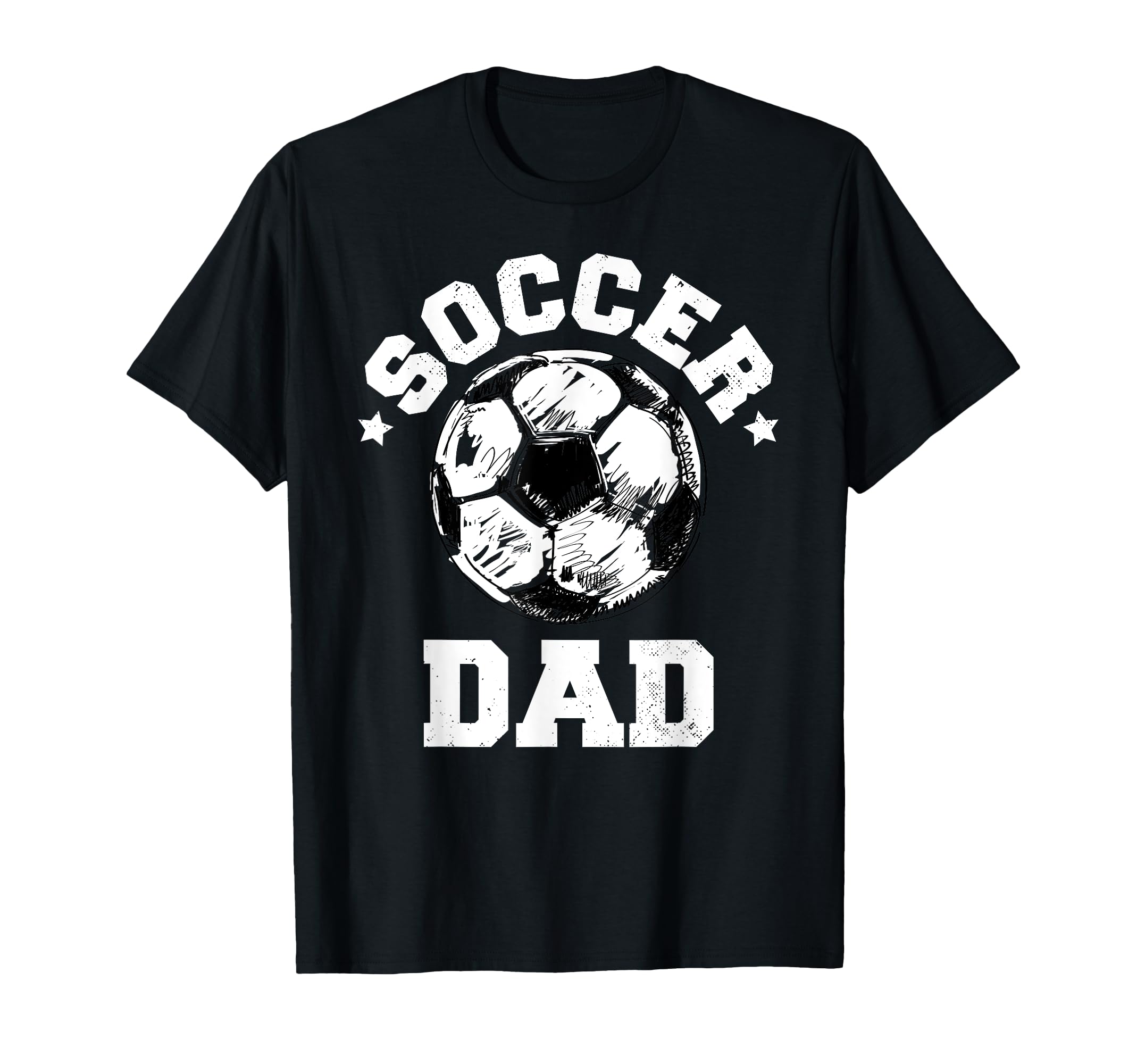 Soccer Dad Soccer Ball Distressed Funny T-Shirt - Unique Graphic Unisex