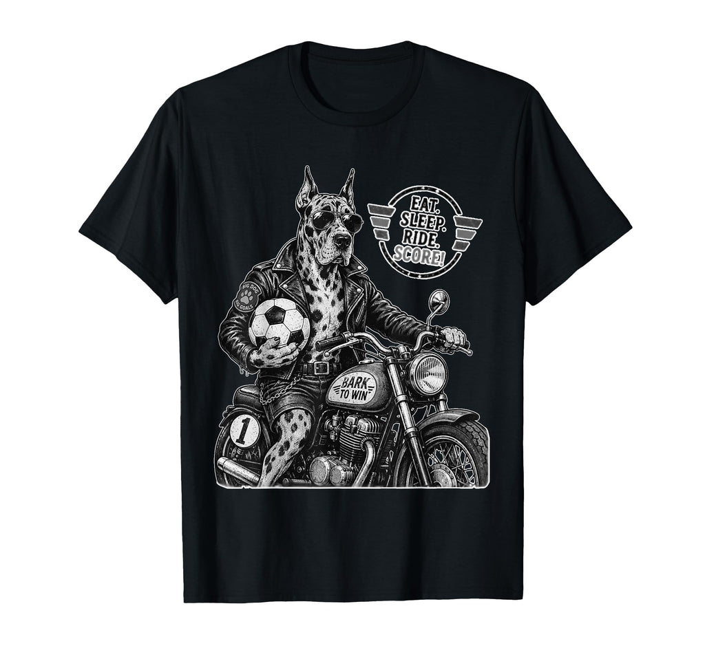 Gordon Setter Motorbike Love Footbal T-Shirt - Fun Novelty Design Unisex