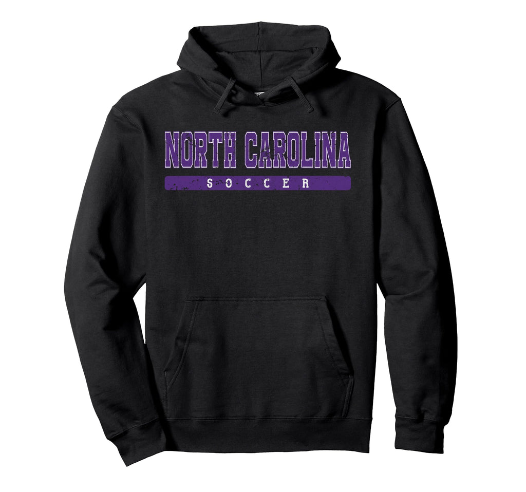 North Carolina Soccer Purple Text Hoodie - Fun Novelty Design Men Women