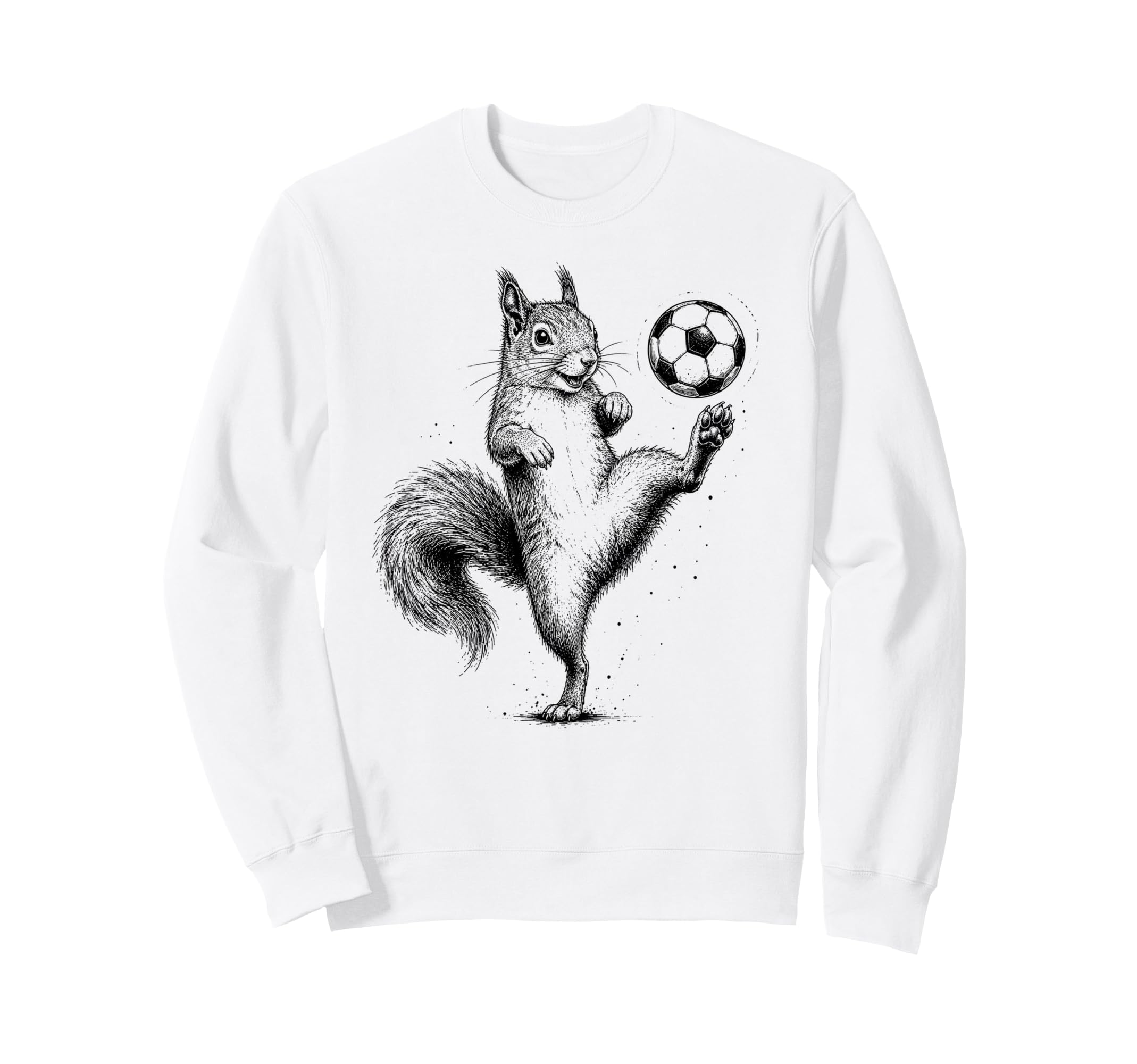 Funny Squirrel Playing Soccer Sweatshirt - Fun Novelty Design for Adults