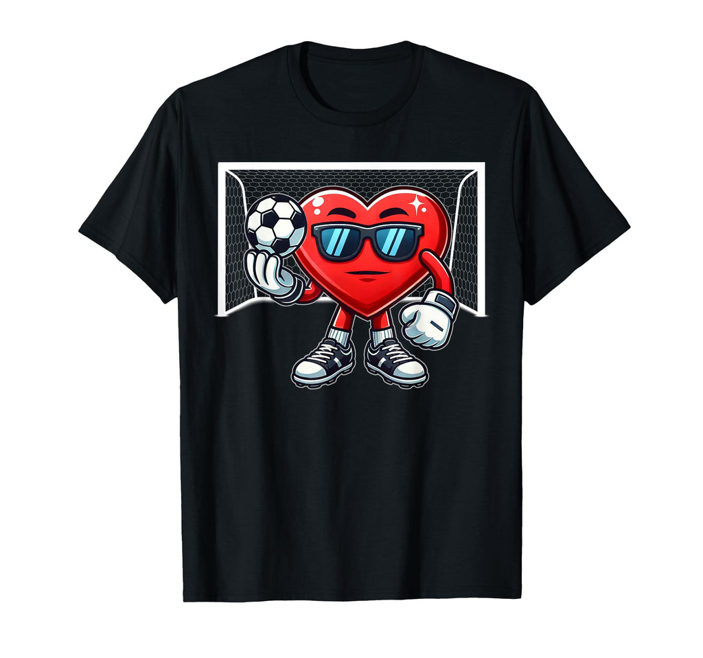 Valentines Day Soccer Heart T-Shirt - Fun Novelty Design Men Women