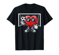 Valentines Day Soccer Heart T-Shirt - Fun Novelty Design Men Women
