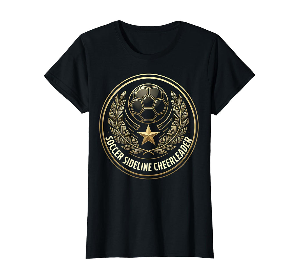 Soccer Sideline Cheerleader Mom T-Shirt - Novelty Apparel for Adults