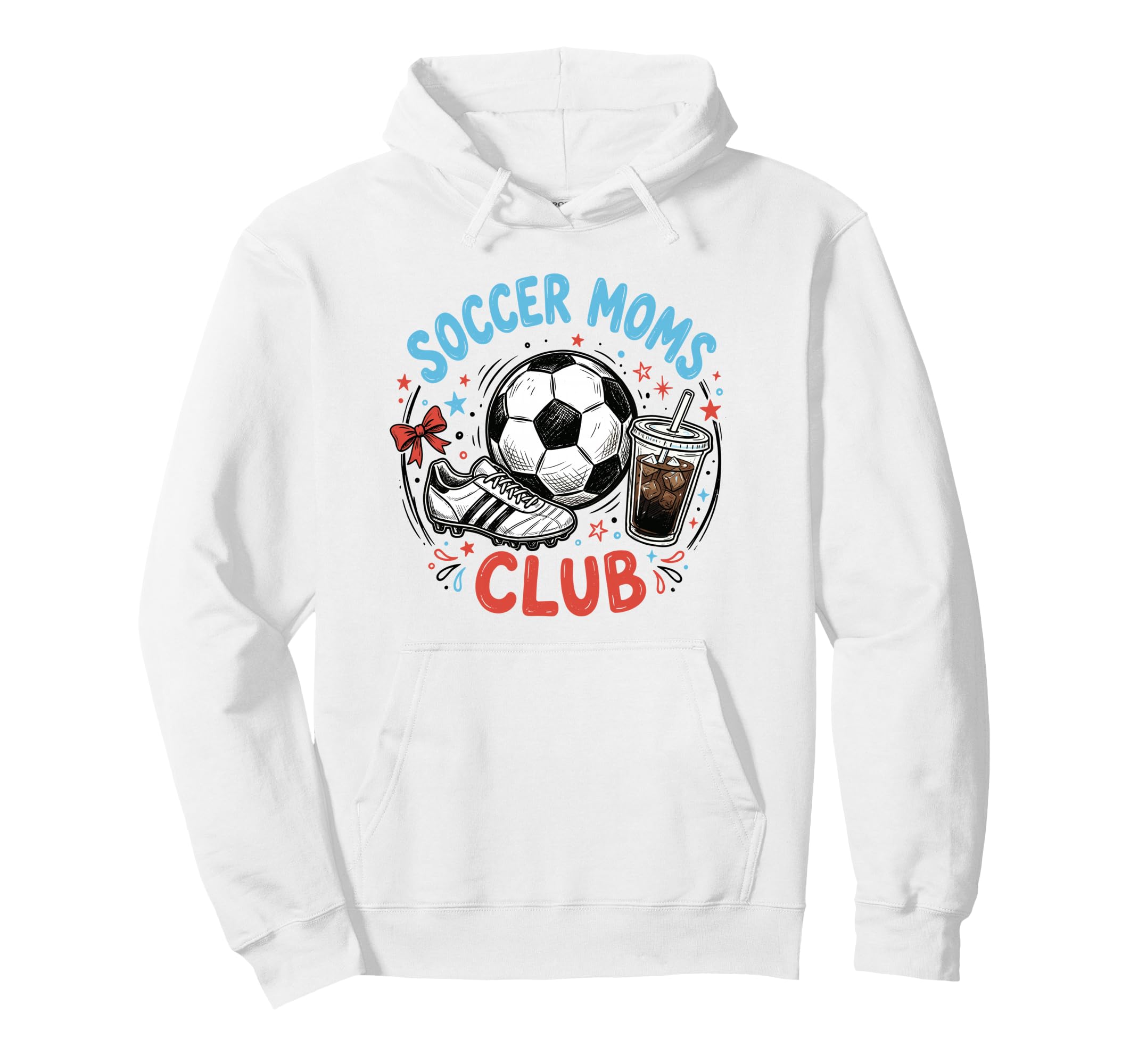 Soccer Moms Club Iced Coffee Cleats Hoodie - Casual Everyday Wear Unisex