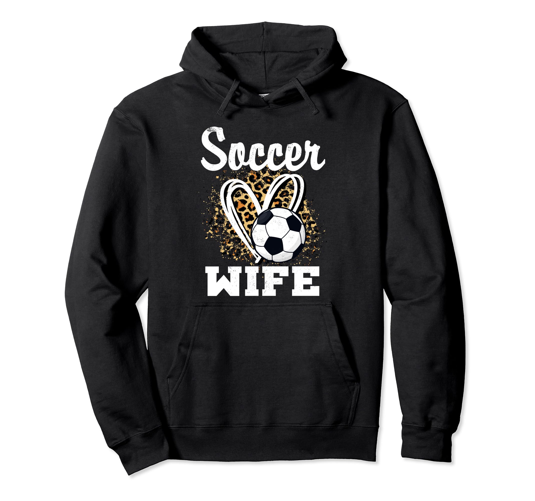 Soccer Wife Leopard Heart Matching Hoodie - Minimalist Print Men Women