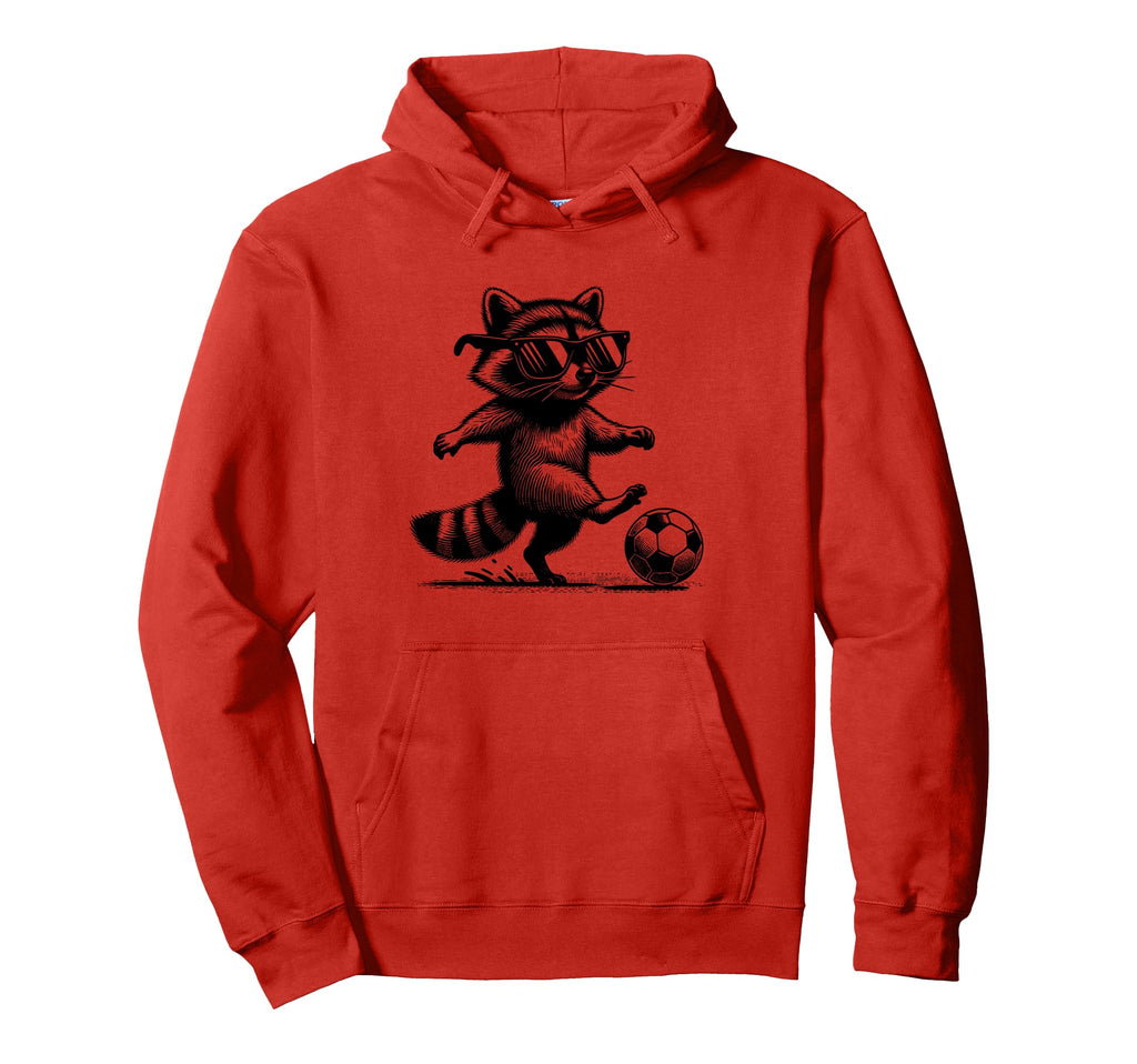 Raccoon Playing Soccer Funny Sports Hoodie - Aesthetic Graphic Men Women
