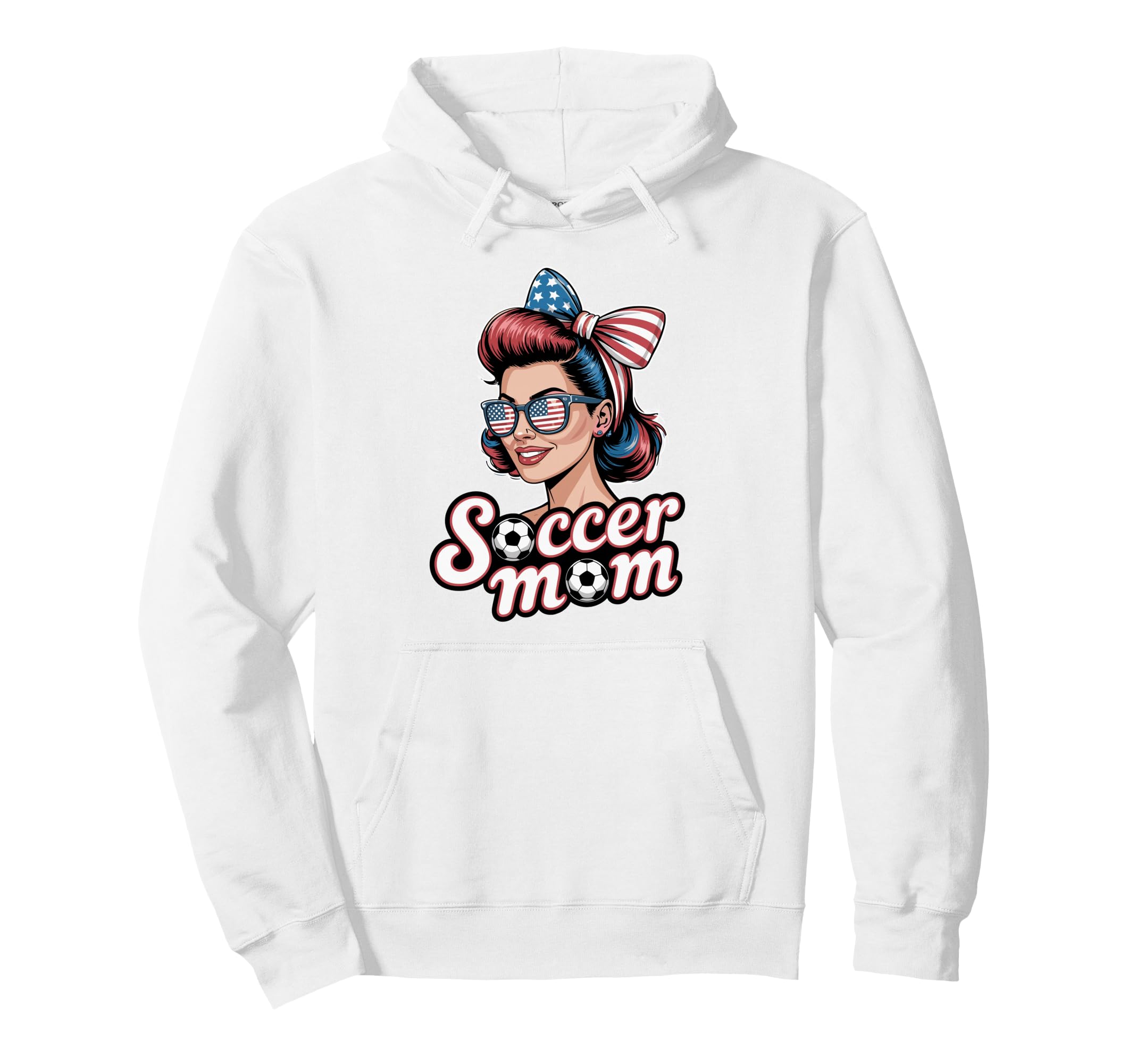 Patriotic Soccer Mom American Flag Hoodie - Minimalist Print Men Women