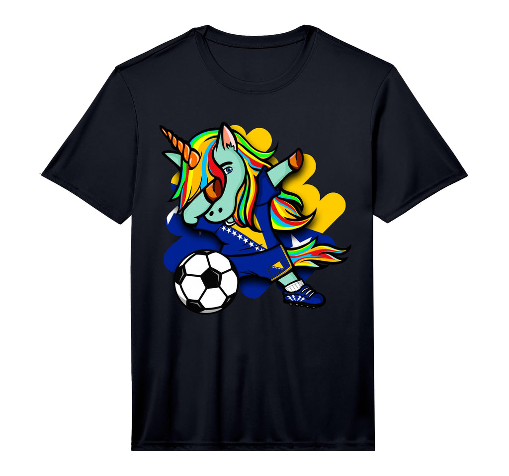 Dabbing Unicorn Bosnia Herzegovina T-Shirt - Trendy Graphic for Adults