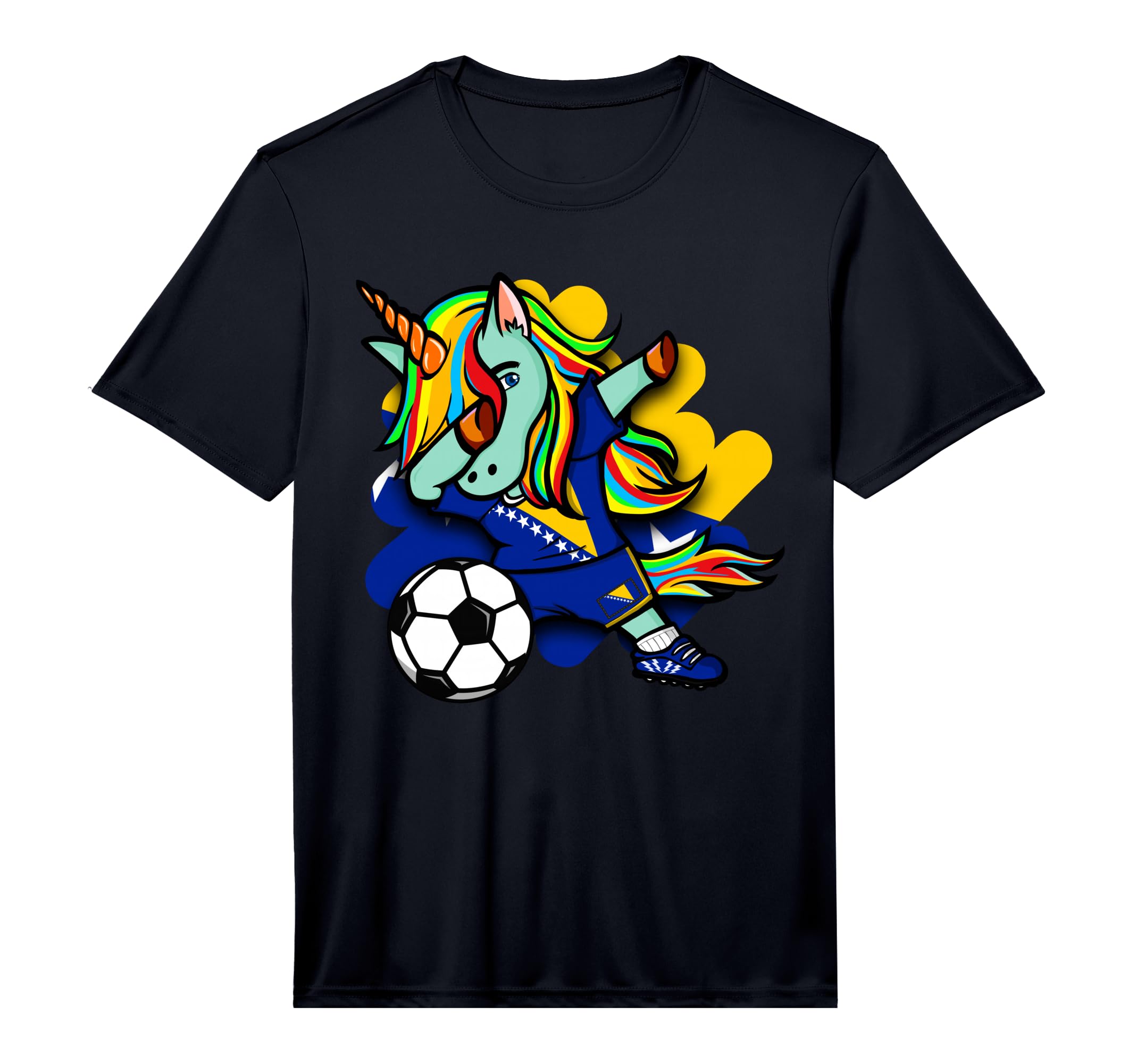 Dabbing Unicorn Bosnia Herzegovina T-Shirt - Trendy Graphic for Adults