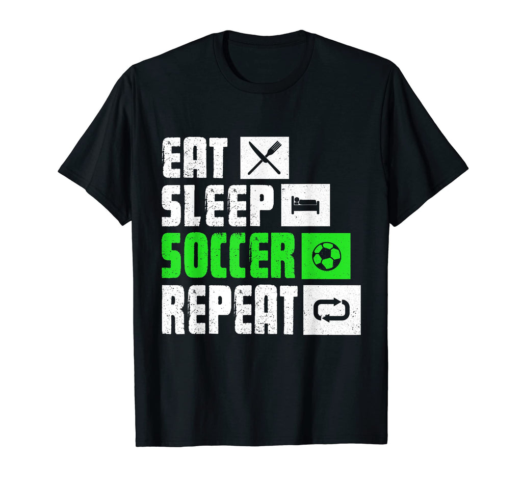 Eat Sleep Soccer Repeat Funny Soccer T-Shirt - Aesthetic Graphic Men Women