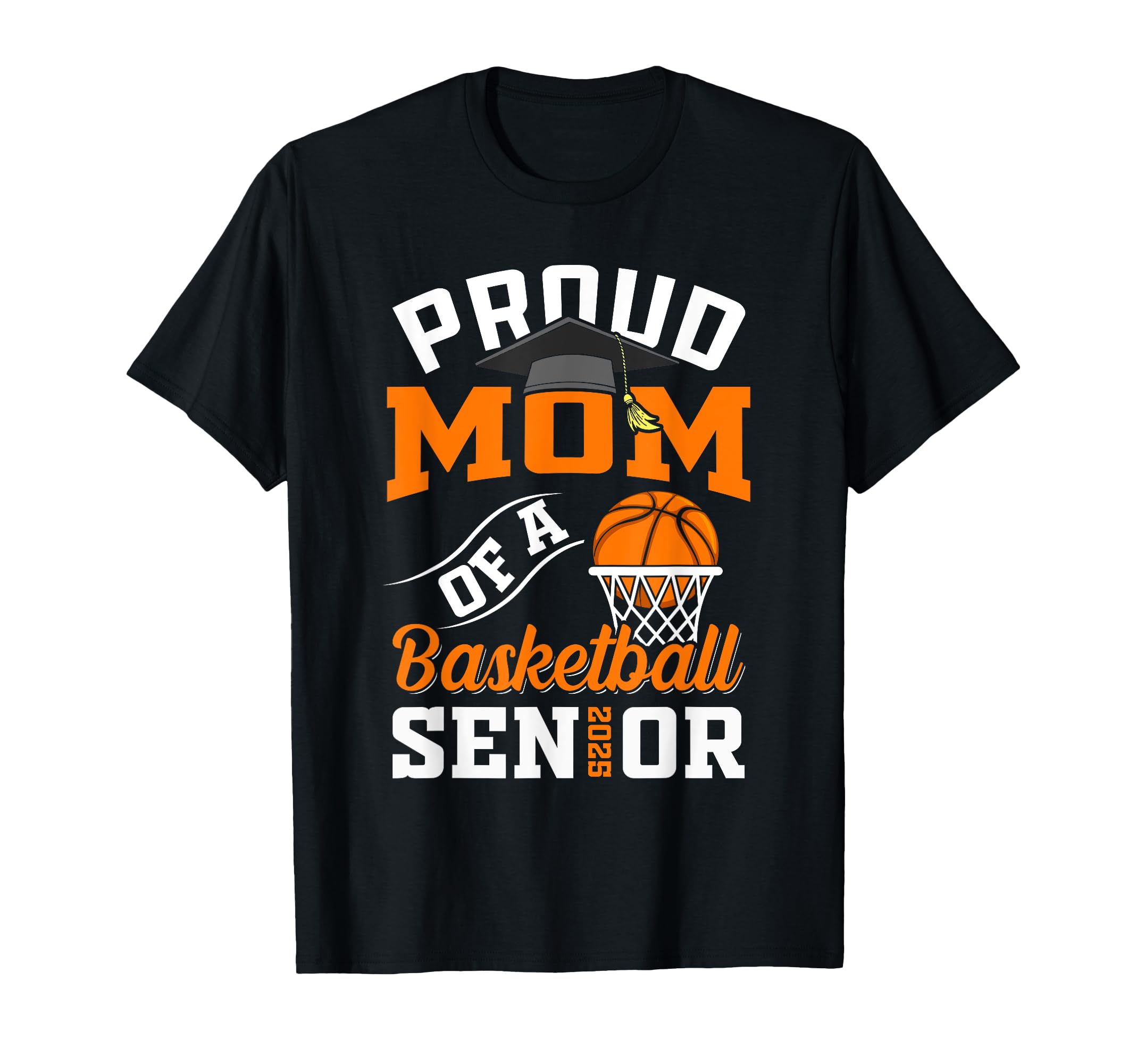 Proud Mom Basketball Senior Class T-Shirt - Minimalist Print for Adults