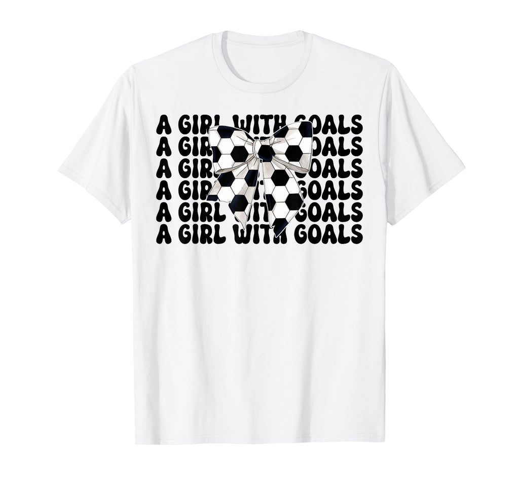 Soccer Coquette Bow Goals T-Shirt - Unique Graphic Men Women