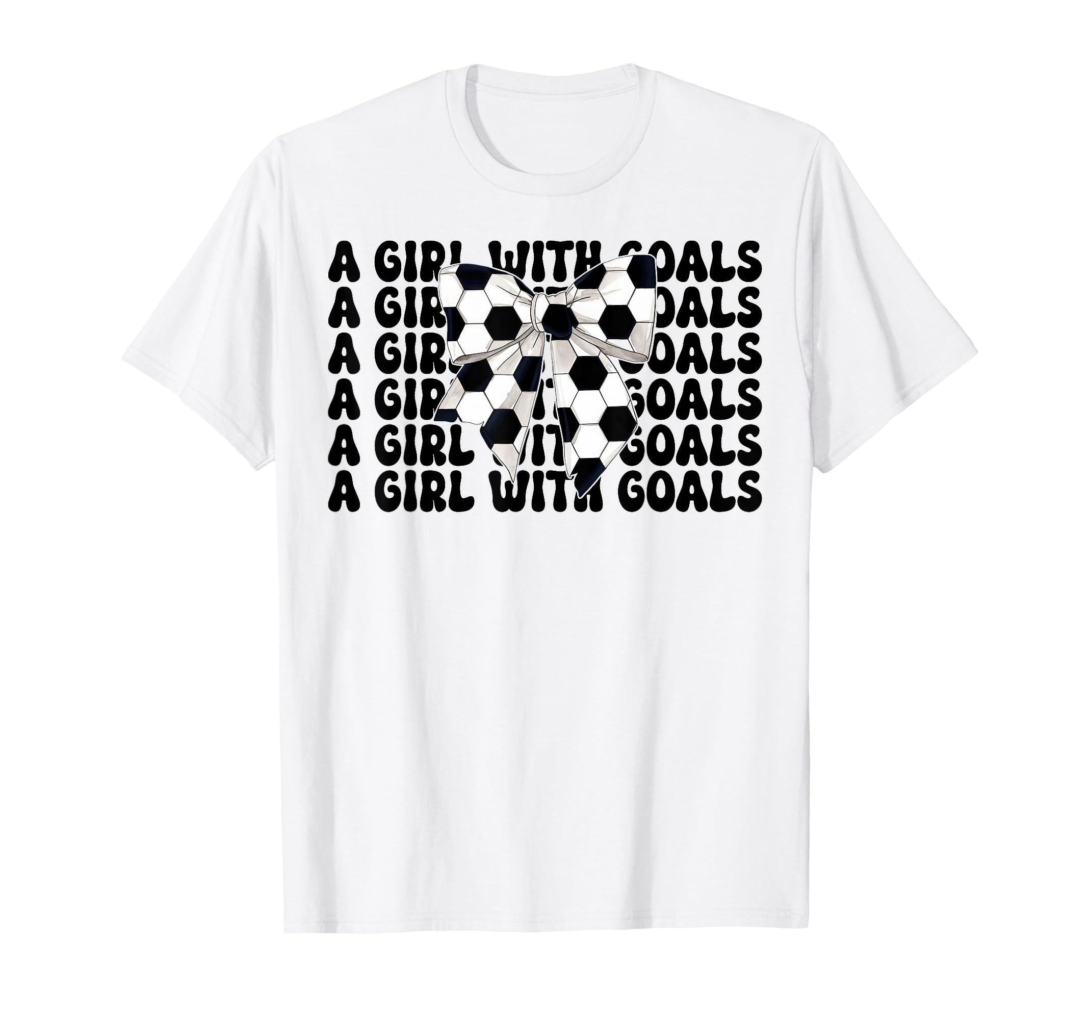 Soccer Coquette Bow Goals T-Shirt - Unique Graphic Men Women