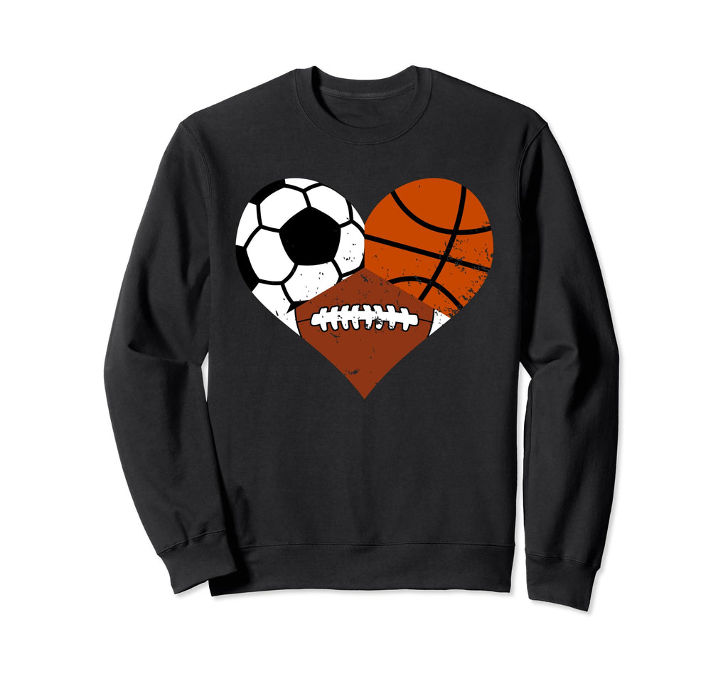 Basketball Football Soccer Heart Sweatshirt - Custom Art Print Men Women