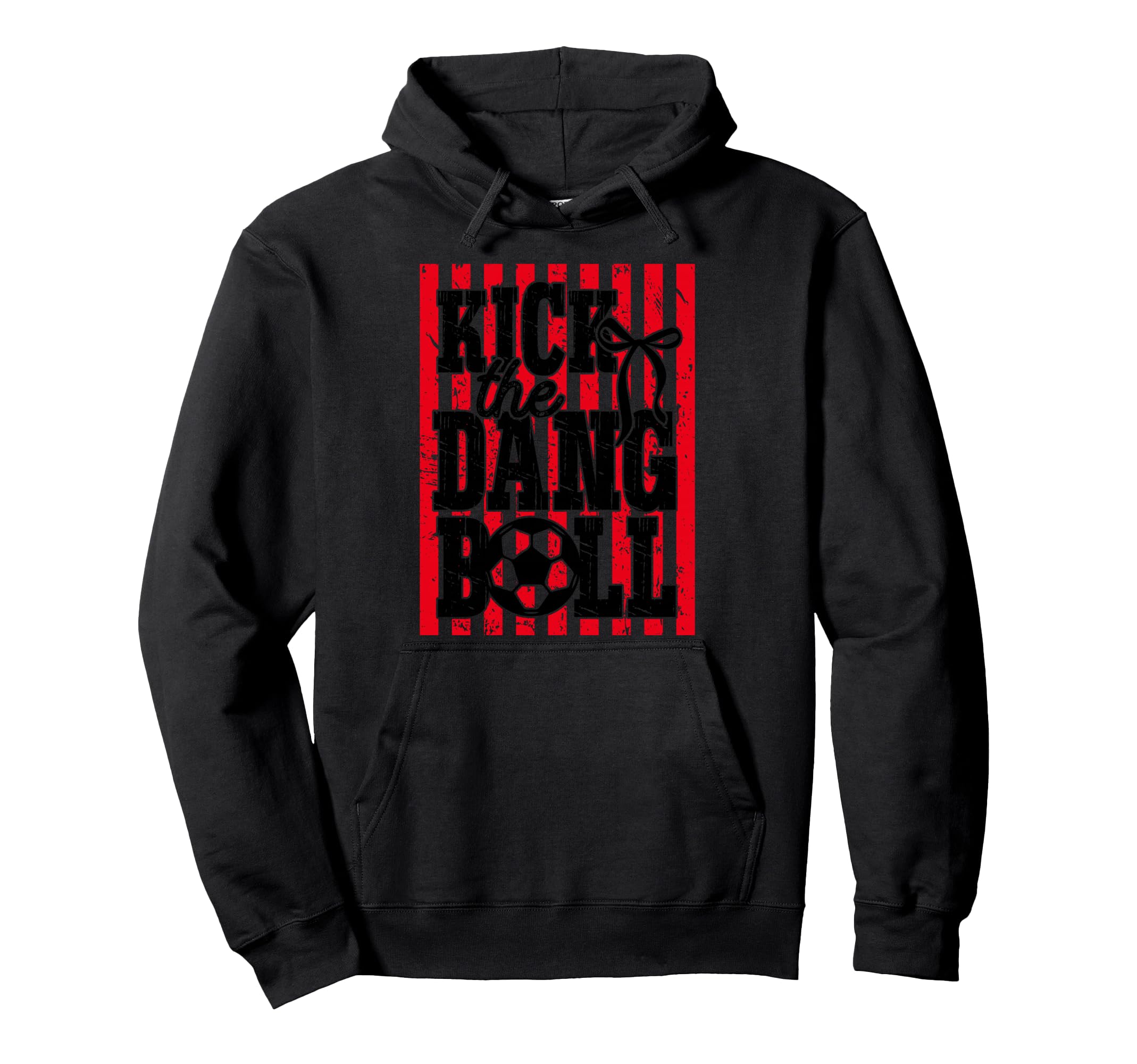 Kick Dang Ball Soccer Mom Coquette Preppy Hoodie - Trendy Graphic Unisex
