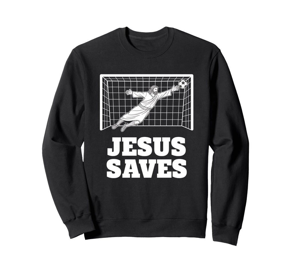 Christian Jesus Saves Soccer Sweatshirt - Minimalist Print Men Women